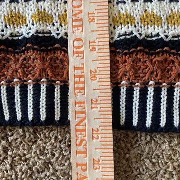 Gimmicks by BKE Women's Sweater Med Crop Striped Boho Loose Knit 3/4 Sleeve - Picture 8 of 10